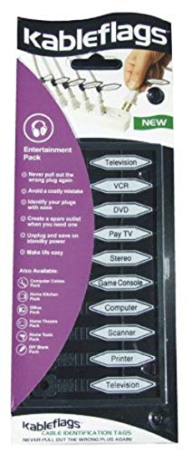 Kableflags KFA063 Cable Identification Tags (Entertainment Pack) - Pack of 3