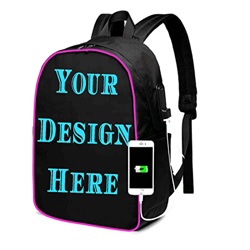 Exgunly Custom Backpack, Custom Personalized Text Picture Backpack,Backpack With A Usb And Headphone Cable Interface 17 In Black 17In #TOP2