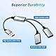 Wowfast USB Stecker auf USB Buchse Splitter + Typ C auf Buchse Kabel Adapter, USBC Splitter mit Rückwärtsladen, OTG-Funktion für Auto, Laptop, Handy, Tablet