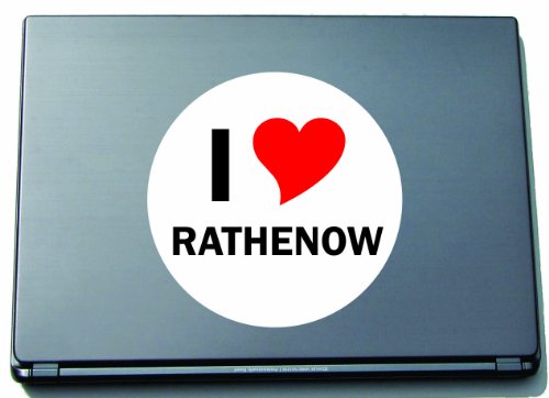 INDIGOS Amo la Etiqueta engomada Etiqueta engomada del Ordenador portátil Laptop Skin 210 mm con Nombre de la Ciudad RATHENOW