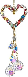 H&D HYALINE & DORA Crystal Ball Prisms Rainbow Suncatcher,Hanging Glass Sun Catcher for Window with Colorful Rhinestones ,Glass Rainbow Maker for Home Decor