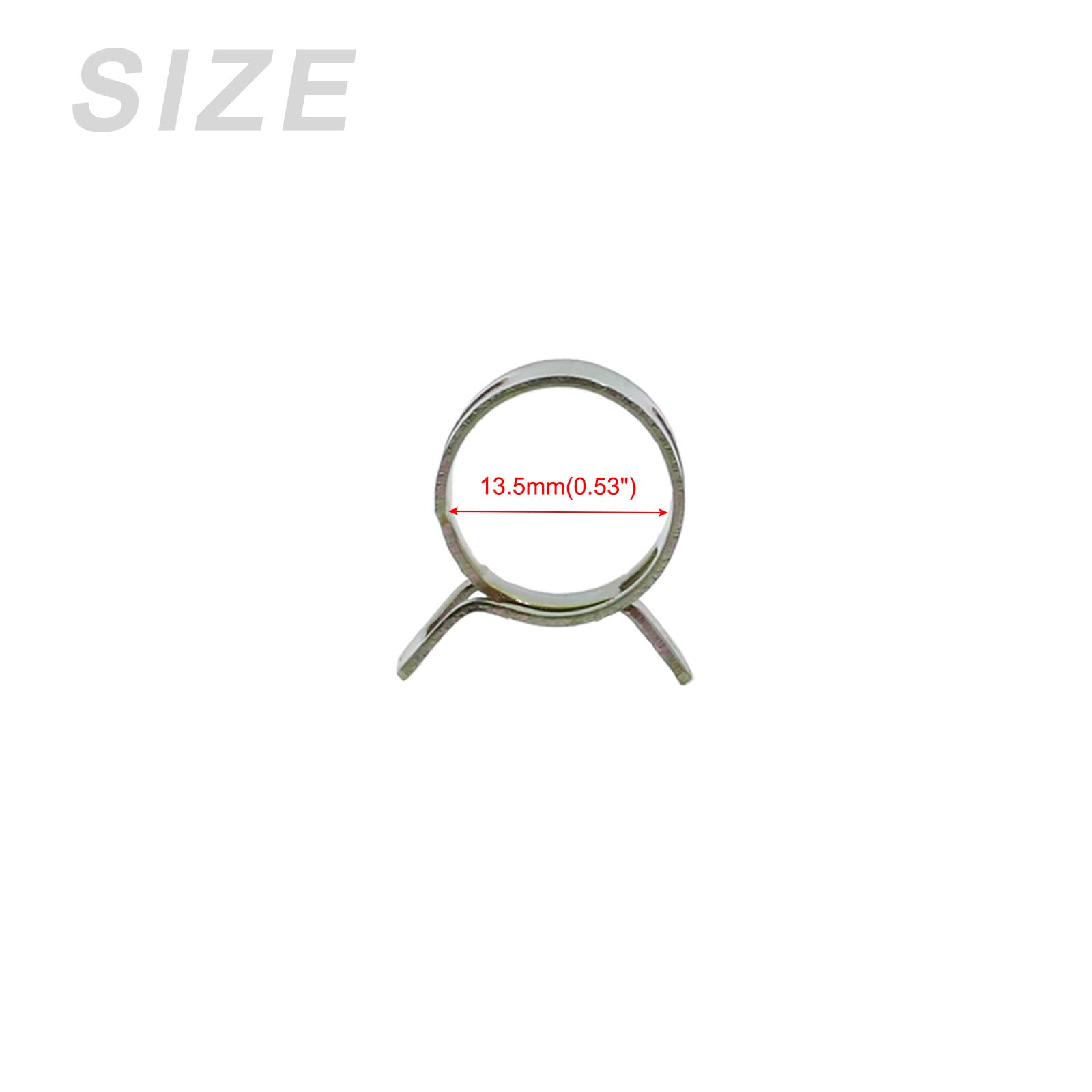 METALLIXITY Spring Hose Clamps (13.5mm/0.53") 50Pcs, Metal Clip - for Home Garden Tube Pipe Fastening - Image 2