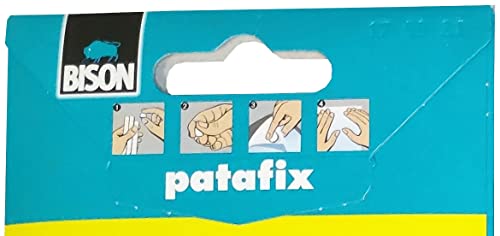 Bison Patafix Fixierpaste, 80 Klebepunkte, abnehmbar und wiederverwendbar, Weiß