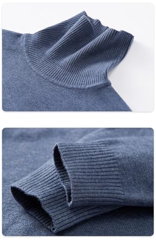Men's Autumn Winter Turtleneck Sweater Knitting Pullovers Warm Slim Fit Casual Sweater 6