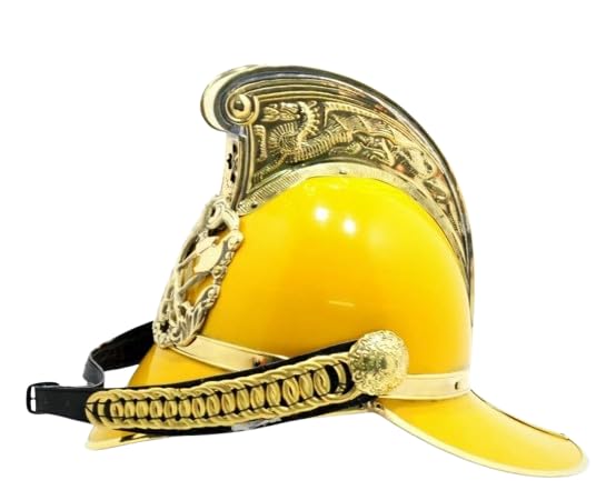 Designer Yellow Finish Vintage Style Fireman Helmet Replica Wearable Gift