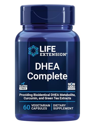 Life Extension DHEA and 7-Keto DHEA Complete Vegetarian Capsules to Maximize Support of a Healthy Body Weight & Mood, Lean Muscle Mass, Libido & More, Non-GMO, Gluten-Free, 60 Count