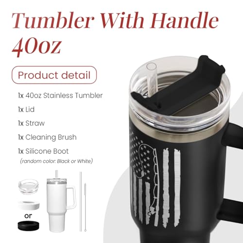 Image of SANDJEST Fishing Tumbler with Handle 40oz, Fish Cup Tumblers with Lid & Straw, Fisherman Gifts for Men, Fishing Gift for Christmas Birthday Fathers Day