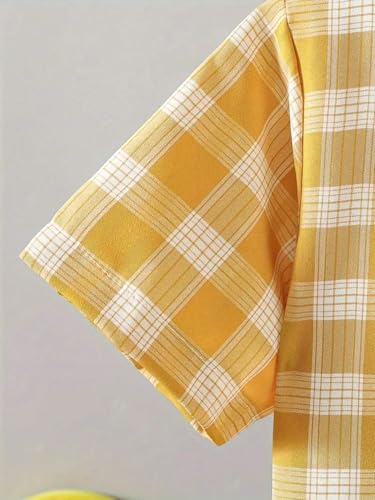 Image of TAGAS Boys Checkered Shirt | Kids Plaid Casual Shirts | Short Sleeve Regular wear Clothes for Boys | Stylish Summer, Party, Holiday, Beach