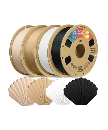 OVERTURE 4KG Bundle Matte PLA 3D Printer Filament 1.75mm, 4 Colors Set