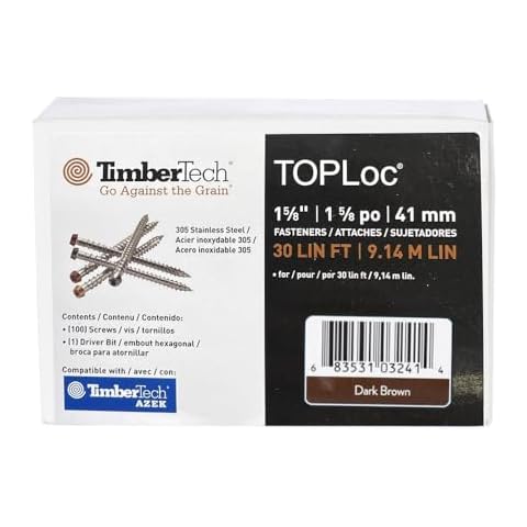 1-5/8? TimberTech TOPLoc Stainless Steel Screws – Dark Brown (30 ln/ft) Cover