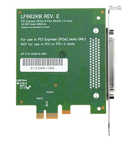 HP 493016-001 PCIe 8 Port RS232 I/O Card Rev. E
