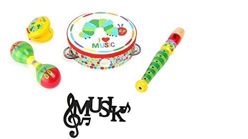 Preisvergleich Produktbild Bavaria Home Style Collection - Kinder Musikinstrument - Raupe Nimmersatt Musik-Set - Rassel Trommel