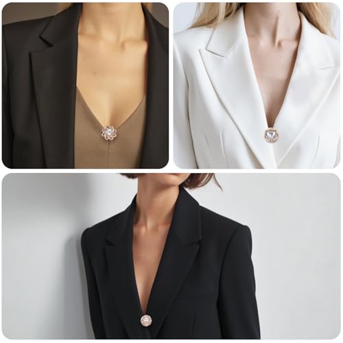 Image of 30 Pcs No Sew Invisible Buttons Pearl Brooch Button Women Reusable Pearl Cover Up Pin Removable Replacement Safety Button Dress Supplies Decoration for Girls Clothing Shirt Blouse Shawl Coat Christmas