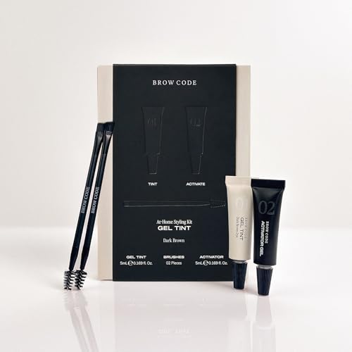Brow Tint Kit - Two-Step Gel Tint Formula, PPD-Free & Peroxide-Free (Dark Brown)