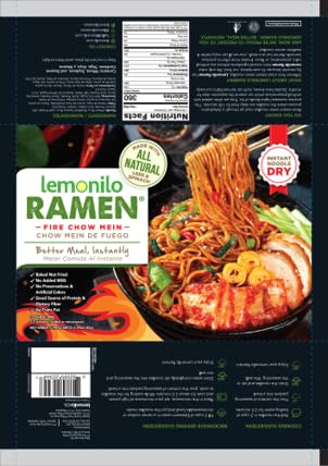 Miniatura 2 de Lemonilo Ramen - Fire Chow Mein - Ramen instantáneo saludable - Hecho con ingredientes totalmente naturales - Kit de comida rápida (2.99 onzas) -