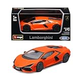 Bburago   Lamborghini Revuelto Orange, Voiture en métal moulé sous Pression à l'échelle 1:43, réplique de Supercar avec livrée Orange, modèle réduit de Collection, Licence Officielle Lamborghini, 3+