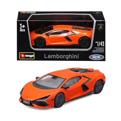 Bburago - Lamborghini Revuelto Naranja, Coche de fundición a presión a Escala 1:43, Réplica de superdeportivo con librea Naranja, Maqueta de colección, Licencia Oficial de Lamborghini, 3+
