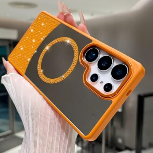 Coque magnétique premium Galaxy S21+ 5G finition miroir orange