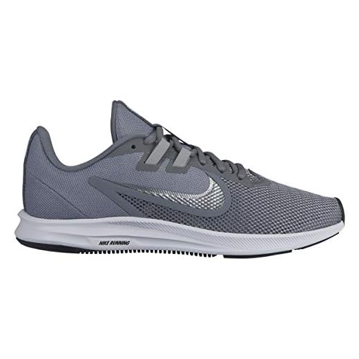 Nike dam WMNS Downshifter 9 löparskor, Grau Cool Grå Mtlc Silver Varg Grå Svart Ren Platina Vit 004-44.5 EU