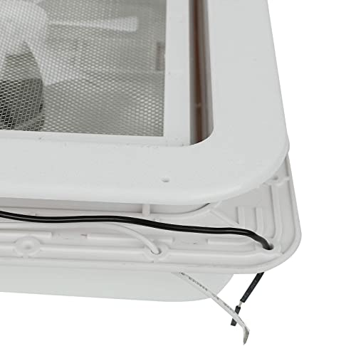 Blackhorse-Racing 14" Rv Roof Vent Fit For Camper Trailer Universal White Lid Roof Vent With 12V Rv Vent Fan 6" Blades White Lid Inner For Garnish Ring #TOP7