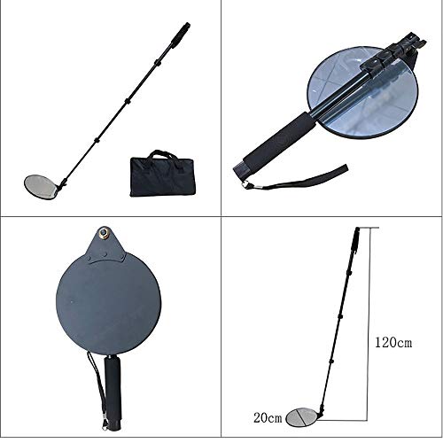 Specchietto per Ispezione Sottoscocca - Specchietto di Sicurezza da 20 Cm di Diametro, Facile da Trasportare, Leggero E Resistente, Ad Alta Risoluzione, Nero.