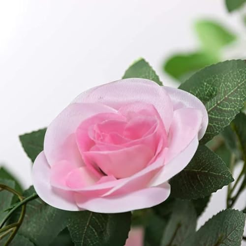 Image of TIED RIBBONS Pack of 2 Artificial Flower Vine Garland Creeper 69 Small Rose (183 cm) Garland for Decoration Wall Door Hanging Home Decor Balcony Indoor Office Ganesh Chaturthi Decoration Items (Pink)