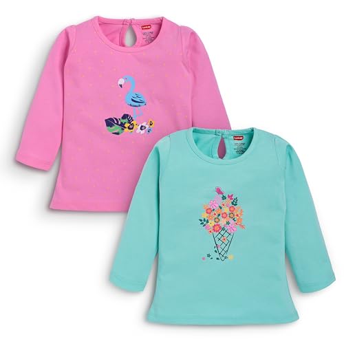 Image of LuvLap Baby Girls 100% Cotton Full Sleeve Girls Top, Pack of 02