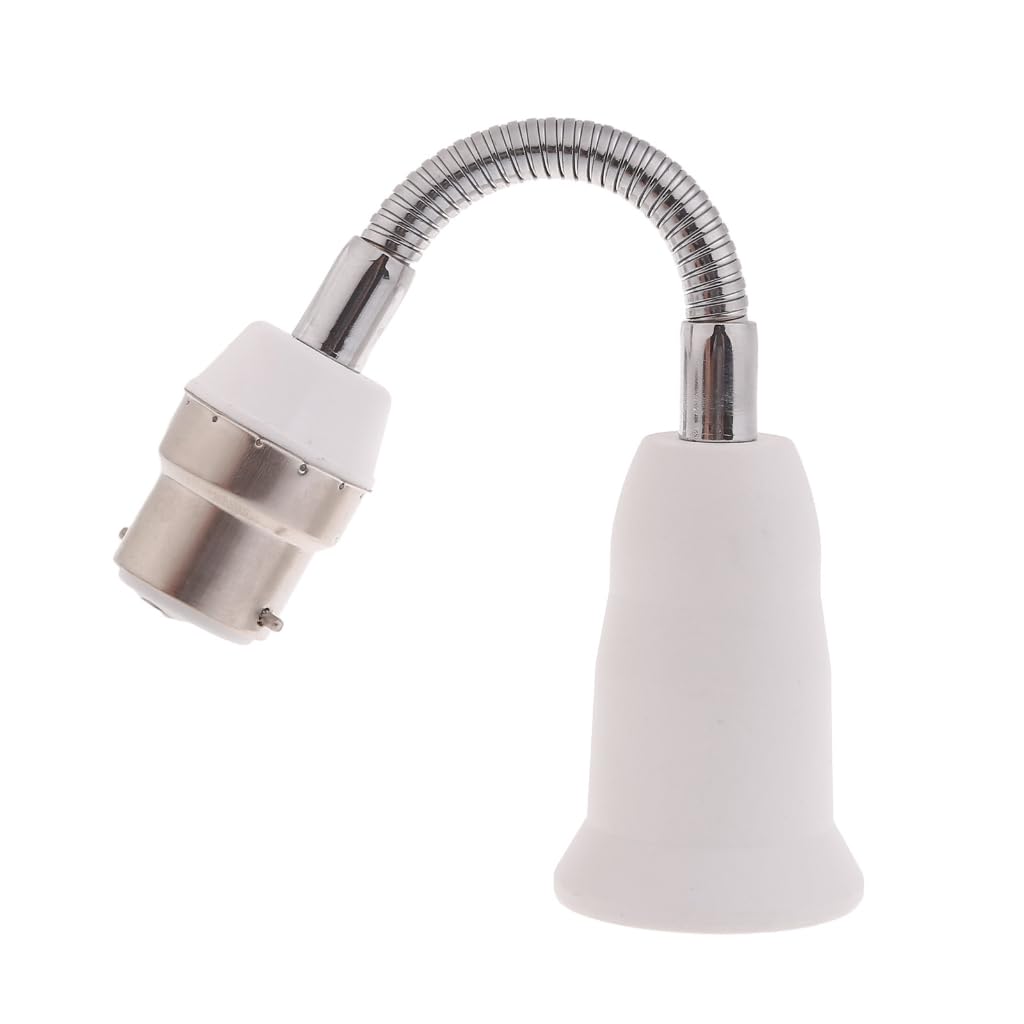 Elnwnnkc B22 to E27 Extended Lamp Holder Adapter 360 Degree Rotatable Light Bulb Socket Converter for Various LED
