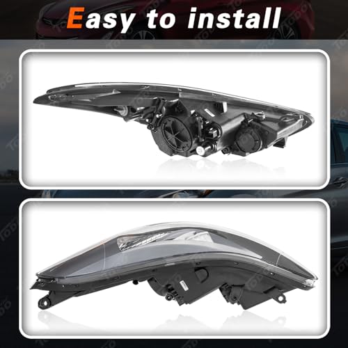 TODO Headlight Assembly Compatible with 2014-2016 Hyundai Elantra Sport/Limited, LED DRL Halogen Headlamp Pair, Replacement 92101-3Y510 92102-3Y510 by TODO - Image 6
