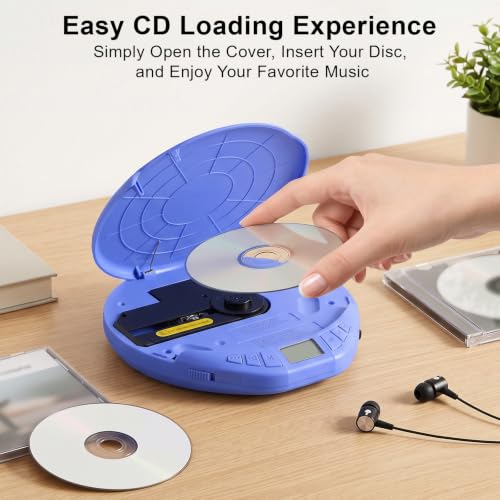 Image of Gueray CD Player Portable with Earphones, CD Discman AUX Cable for Car Home