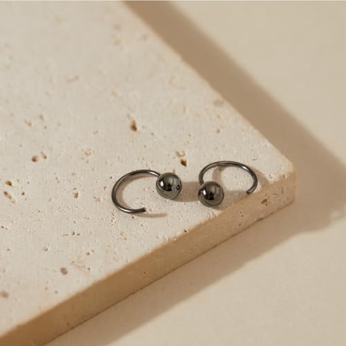 Image of CHIC & ARTSY 925 Sterling Silver Half Hoop Earrings for Women, Small Huggie Hoops Set with Ball Bar Star Moon Cross & Pearl, Lightweight Comfort Fit Everyday & Sleep Earrings