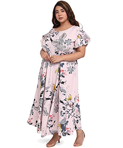 Image of OOMPH! Women's Western & Fusion wear Crepe A-Line Maxi Dress - mdfoil