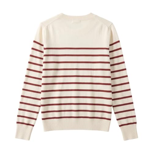 Striped Sweater Women Crew Neck Long Sleeve Lightweight Knit Pullover - image 4