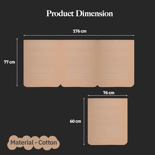Image of Kuber Industries 5 Seater Sofa Cover | Slipcover for Living Room | Thick & Cozy | Non-Slip Comfort Sofa Cover Set | Columbia 258003 - Brown