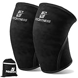 ProFitness Squat Knee Sleeves Men - 7mm Neoprene Knee Brace for Women Working Out for WOD, Gym, Squats & Weightlifting (Black/Black, Small)