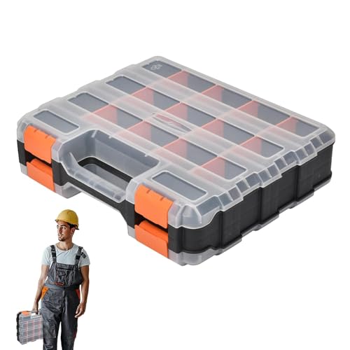 Organizador para guardar piezas pequeñas, organizador de, caja organizadora para piezas pequeñas, organizador para almacenamiento de tornillos, organizador de herramientas de doble cara