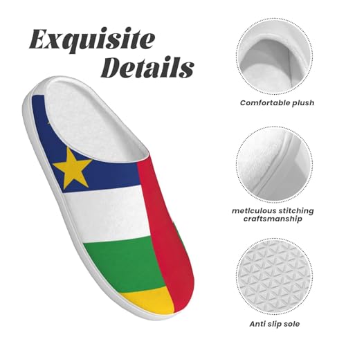 Cozy Central African flag print Slippers Indoor and Outdoor Fuzzy House Shoes Anti-Skid Sole Gifts for Women Indoor Scuff4