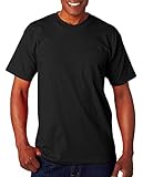 Bayside Men's Classic Style Heavyweight Pocket T-Shirt, BLACK, X-Large
