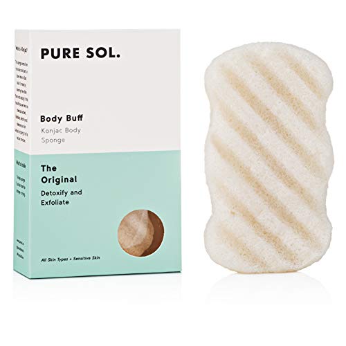 Pure SOL. Konjac Exfoliating Bath Sponge - Original Exfoliator Sponge – Konjac Sponge for Sensitive Skin - Deep Cleansing, Clean Pores, Remove Impurities - 100% Natural and Good for All Skin Types