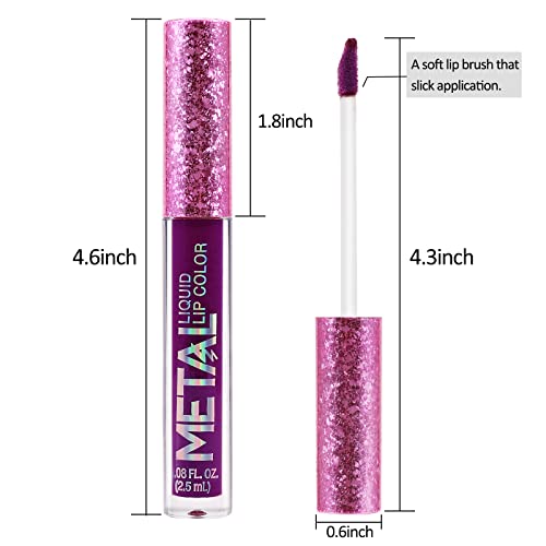 Boobeen Metallic Liquid Lipsticks Matte Lips Lipstick Pearl Glitter Lip Gloss High Pigment Long Lasting Nonstick Lip Glaze Makeup For Women And Girls #TOP3