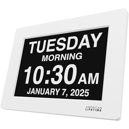 American Lifetime New 2025 Dementia Clock Large Digital Clock for Seniors, Large Display with Custom...