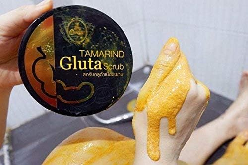 3 UNITS OF TAMARIND GLUTA SCRUB BY THEQUEEN 350G. AHA + THAI HERB BRIGHTENING WHITENING AURA SKIN CARE[GET FREE TOMATO FACIAL MASK]