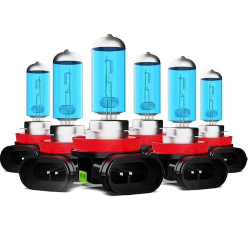 Image of Light Bulbs Fit For Ford Escape 2019 Without Projector, H11 H11 H11 High Low Beam Fog Lights High Performance Halogen Headlight Bulb Combo, 6000K White Light, Pack of 6