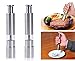 Salt and Pepper Grinder Set of 2,Stainless Steel Push Button Grinder Modern Design Thumb Grinder, for Black Pepper, Sea Salt and Himalayan Salt, Spice and Salt