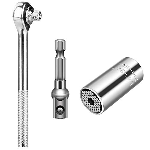 Universal Socket,NOUVCOO Professionelle 7mm-19mm Universal Steckdosen Adapter Werkzeuge Geschenke für Männer Mann Vater Vater DIY Heimwerker Frauen NC18