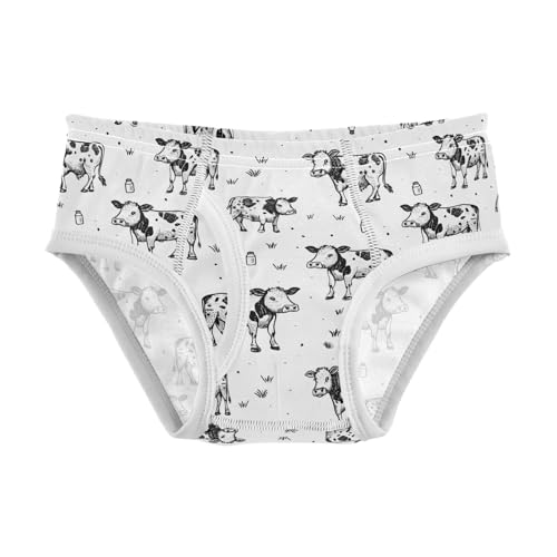 visesunny Boys Cotton Underwear Sketch Cartoon Cow Printed Toddler Soft Training Briefs Size 2T-8Y for Kids