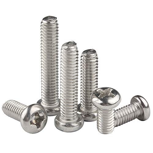 YOFASEN M6 Stainless Steel Machine Screws, Corrosion Resistant Pm Screws,M6*95Mm/5Pcs, Silver, M6*95mm(5pcs)