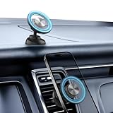 Zwei-in-eins-Autotelefonhalter: Dieser magnetische Autotelefonhalter bietet zwei Befestigungsmöglichkeiten: eine magnetische Halterung für die Lüftungsschlitze im Auto und eine magnetische Halterung mit Klebesockel. Zwei Befestigungsmöglichkeiten, passend für verschiedene Automodelle.