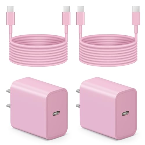Image of iPhone 17 16 15 Charger Fast Charging 6FT - 20W USB C Charger Block with 6FT Type C to C Cable Compatible with iPhone 17 /17 Pro /17 Pro Max /Air /16 /16e /15, iPad Pro, iPad Air (Pink)