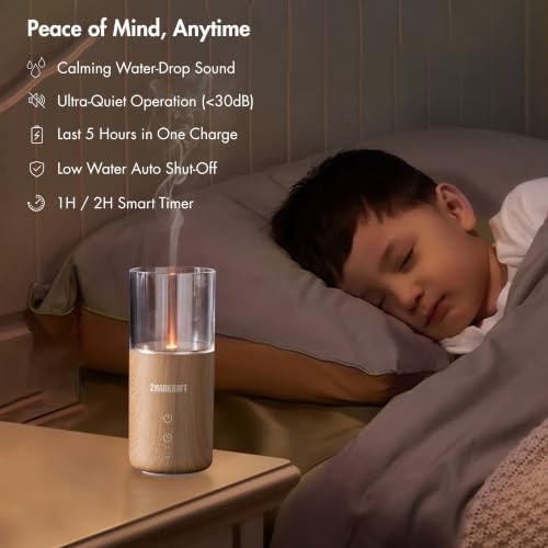 Quiet Small Essential Oil Diffuser with Soft Glow Night Lamp — 사진 3